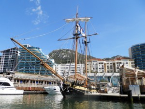 Schooner Pickle in Gibraltar harbour